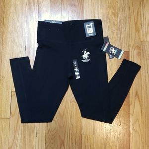 Beverly Hills Polo Club Black Athletic Workout Moisture Wicking Med Leggings